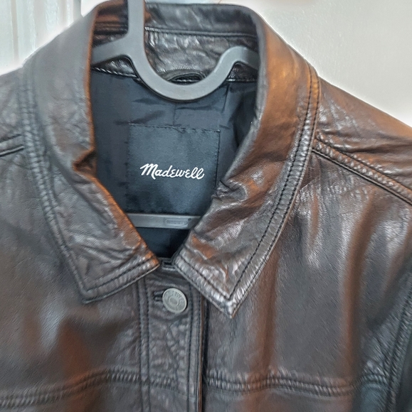 madewell washed leather chore jacket